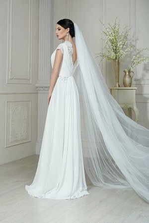 Robe de mariée facile v encolure de lotus ligne a avec manche courte