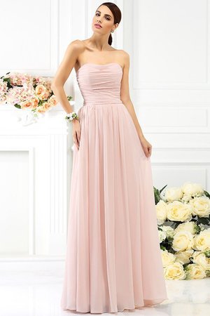 Robe demoiselle d'honneur avec zip de bustier en chiffon manche nulle jusqu'au sol