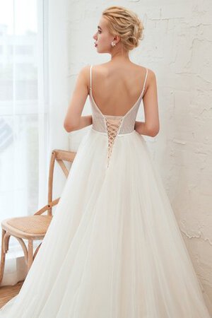 Robe de mariée sans dos bretelles spaghetti fabuleux naturel longue