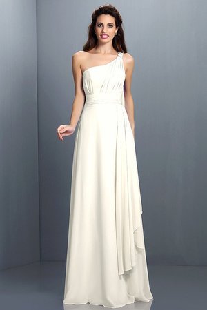 Robe demoiselle d'honneur plissage longue avec fronce avec zip a-ligne