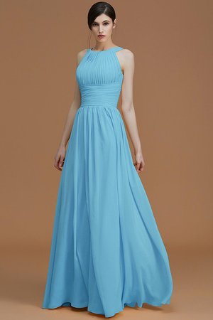 Robe demoiselle d'honneur a-ligne fermeutre eclair dénudé de princesse en chiffon