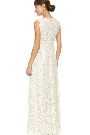 Robe de mariée nature fermeutre eclair de col en v longueur au ras du sol manche nulle