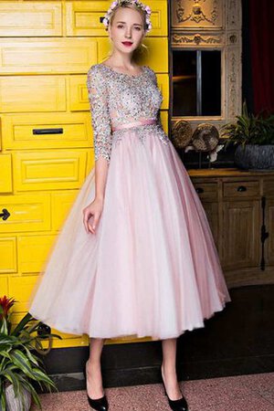 Robe de bal classique romantique avec manche 3/4 col en bateau ligne a