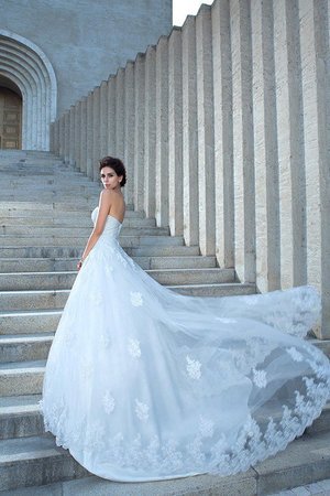 Robe de mariée longue de traîne mi-longue en satin manche nulle de mode de bal