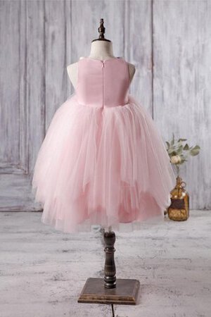 Robe cortège fille plissé textile en tulle manche nulle au niveau de cou ceinture