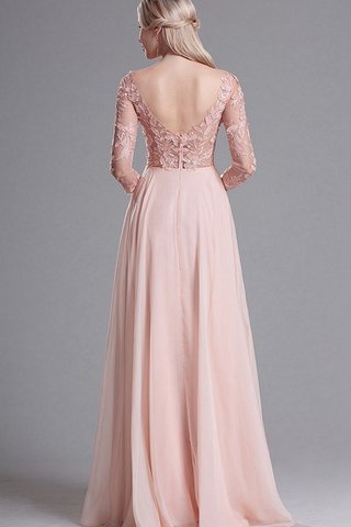 Robe de bal delicat jusqu'au sol avec manche 3/4 en chiffon de tour de ceinture empire