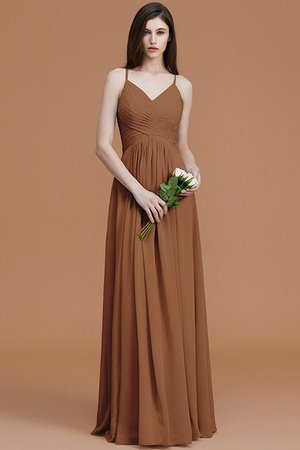 Robe demoiselle d'honneur de princesse ligne a ruché manche nulle avec chiffon