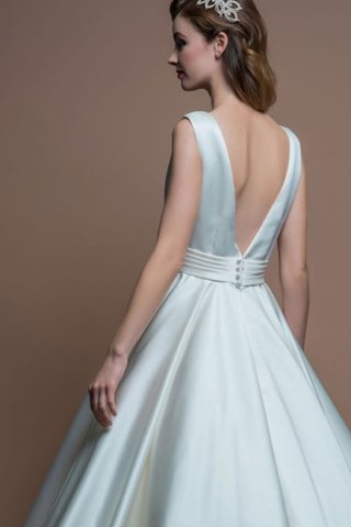 Robe de mariée vintage plissage longue en satin arrivée au mollet