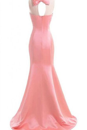 Robe de bal avec nœud à boucles avec sans manches de sirène trou serre encolure ronde