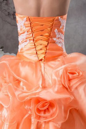 Robe de quinceanera de col en cœur de lotus avec fleurs appliques de mode de bal