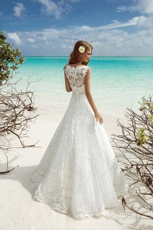 Robe de mariée longue delicat ligne a avec perle cordon