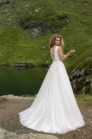 Robe de mariée plissage facile appliques textile en tulle en dentelle