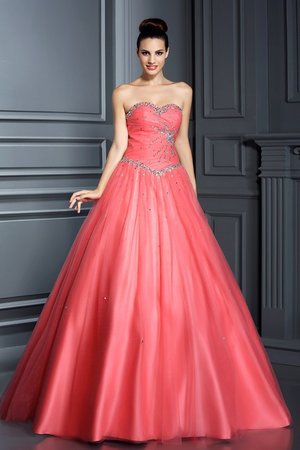 Robe de quinceanera longue avec lacets manche nulle de col en cœur jusqu'au sol