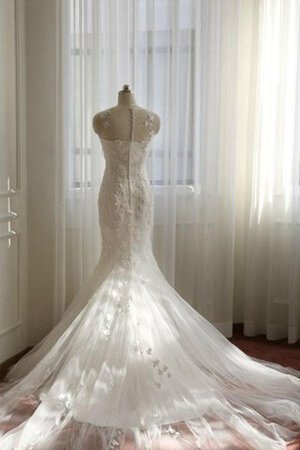 Robe de mariée intemporel facile de col bateau textile en tulle de traîne moyenne