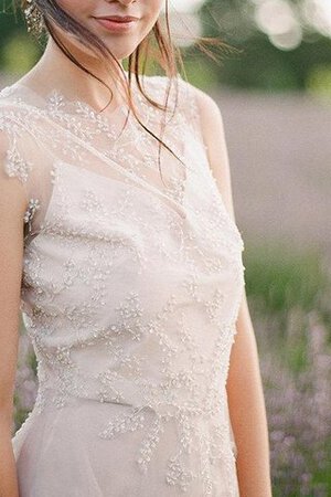 Robe de mariée classique textile en tulle avec sans manches avec perle de col en v