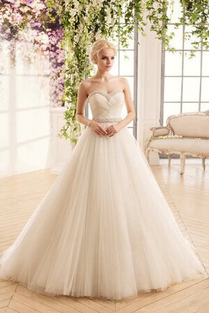 Robe de mariée naturel longue de mode de bal cordon avec perle