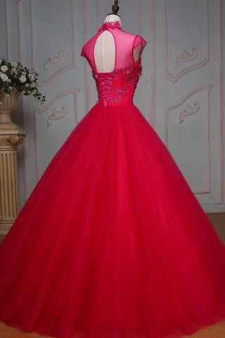 Robe de quinceanera avec gradins en organza appliques elevé de mode de bal