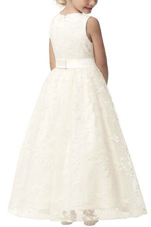 Robe cortège fille textile en tulle de princesse appliques avec fleurs manche nulle