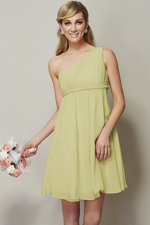 Robe demoiselle d'honneur ceinture avec ruban a-ligne avec chiffon manche nulle