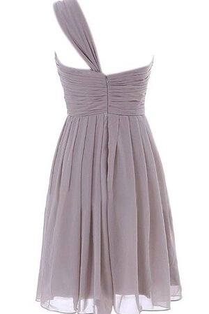 Robe demoiselle d'honneur naturel bref plissage en chiffon fermeutre eclair