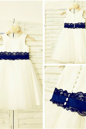 Robe cortège fille en tulle ligne a de princesse manche nulle encolure ronde