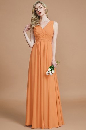 Robe demoiselle d'honneur fermeutre eclair manche nulle ruché ligne a avec chiffon