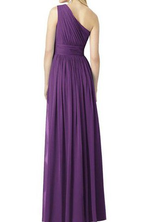 Robe demoiselle d'honneur longue a-ligne d'épaule asymétrique ruché en chiffon