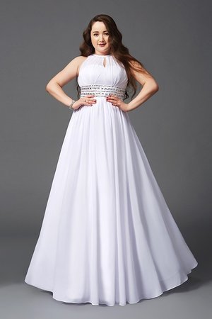 Robe de bal ligne a au niveau de cou fermeutre eclair de princesse avec perle