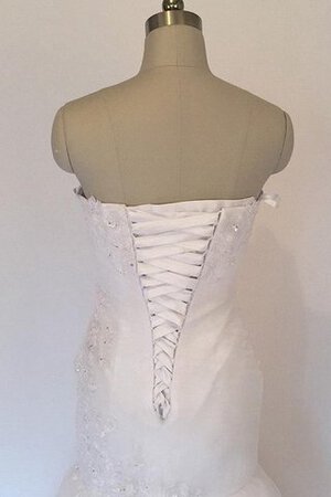 Robe de mariée cordon textile en tulle avec sans manches de sirène de traîne moyenne