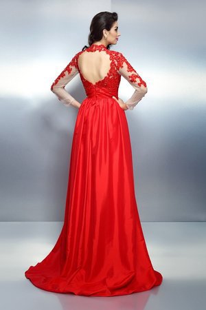 Robe de soirée longue a-ligne elevé fermeutre eclair en satin