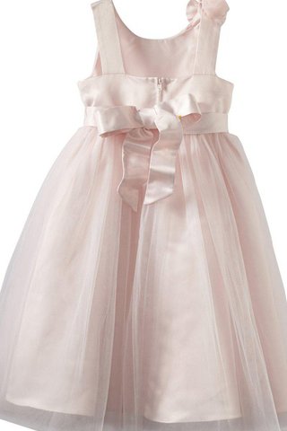 Robe cortège fille bref manche nulle textile en tulle avec nœud encolure ronde