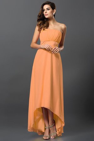 Robe demoiselle d'honneur avec chiffon de bustier haut bas manche nulle de princesse