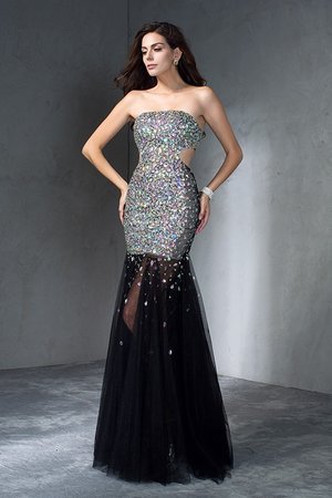 Robe de bal brillant manche nulle de tour de ceinture en haute de bustier collant