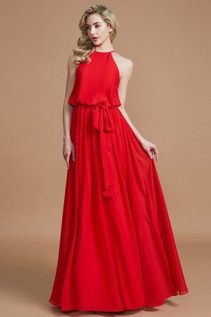 Robe demoiselle d'honneur avec ruban avec chiffon dénudé ceinture ligne a