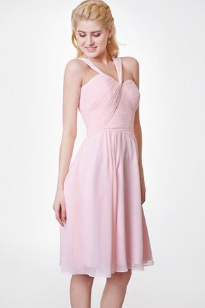 Robe demoiselle d'honneur manche nulle asymétrique en chiffon de col en cœur ligne a