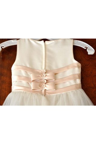 Robe cortège fille longue plissé avec fleurs en tulle avec nœud