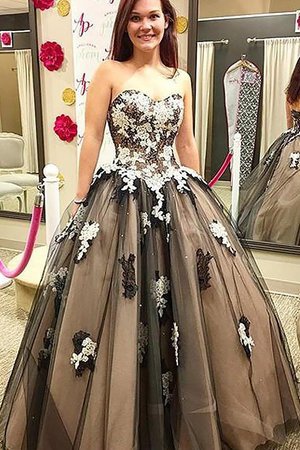 Robe de soirée en tulle de col en cœur de tour de ceinture en haute manche nulle