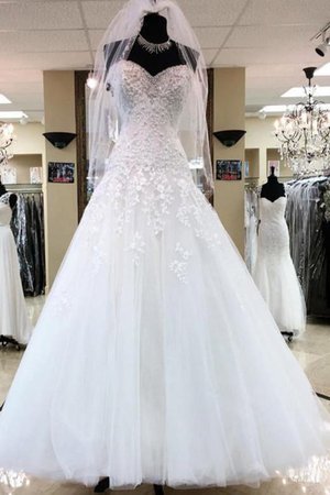 Robe de mariée avec sans manches mode de mode de bal de col en cœur naturel