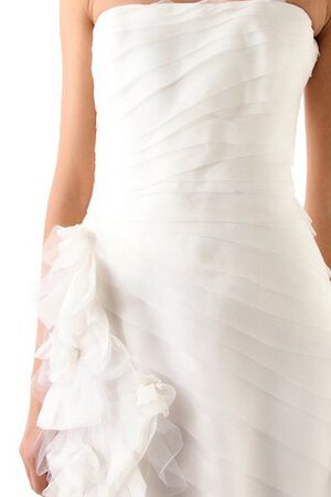 Robe de mariée plissage en organza de traîne courte en plage manche nulle