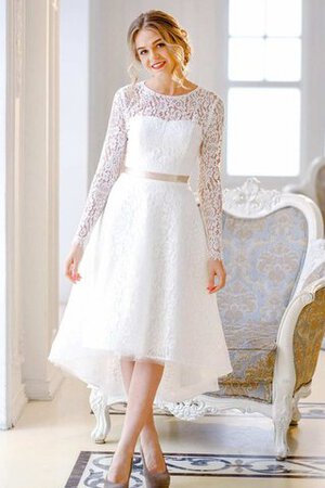 Robe de mariée facile bref cordon avec manche longue noeud