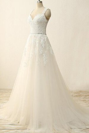 Robe de mariée avec perle avec sans manches col en forme de cœur de traîne courte a-ligne