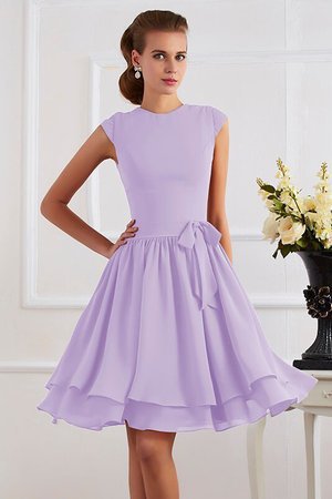 Robe demoiselle d'honneur bref brillant au niveau de genou ceinture en chiffon