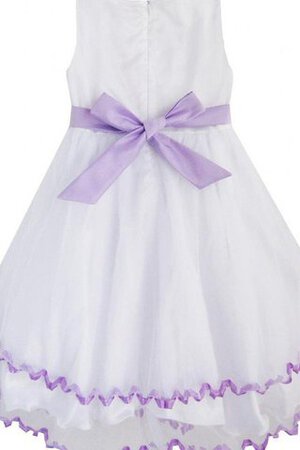 Robe cortège fille textile en tulle avec nœud avec zip encolure ronde avec fleurs