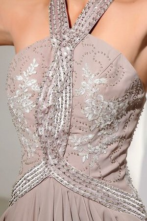 Robe de soirée longue avec chiffon avec perle manche nulle decoration en fleur