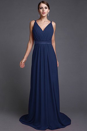 Robe demoiselle d'honneur naturel longue avec chiffon ligne a de lotus