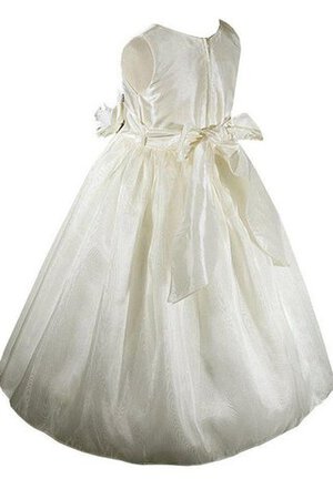 Robe cortège fille a-ligne col u profond avec fleurs manche nulle