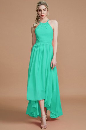 Robe demoiselle d'honneur asymétrique de dos nu manche nulle ligne a avec chiffon