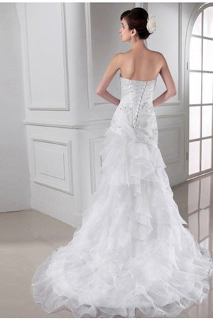 Robe de mariée avec perle de sirène avec lacets col en forme de cœur en organza