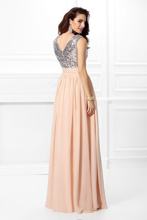 Robe de bal naturel brillant de princesse avec sans manches fermeutre eclair