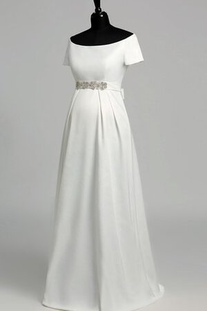 Robe de mariée elégant intemporel epaule nue fermeutre eclair avec manche courte